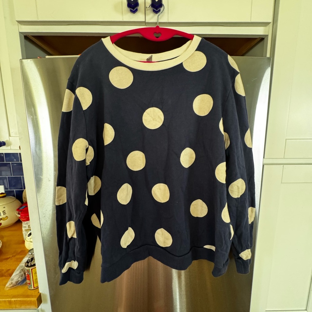ASOS Navy and Cream Polka Dot Sweatshirt